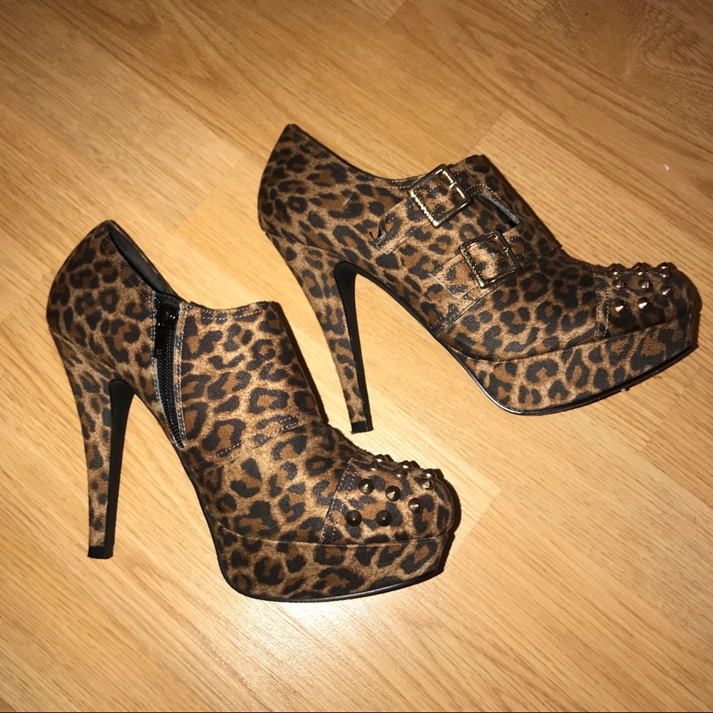 Guess Leopard Heel Booties